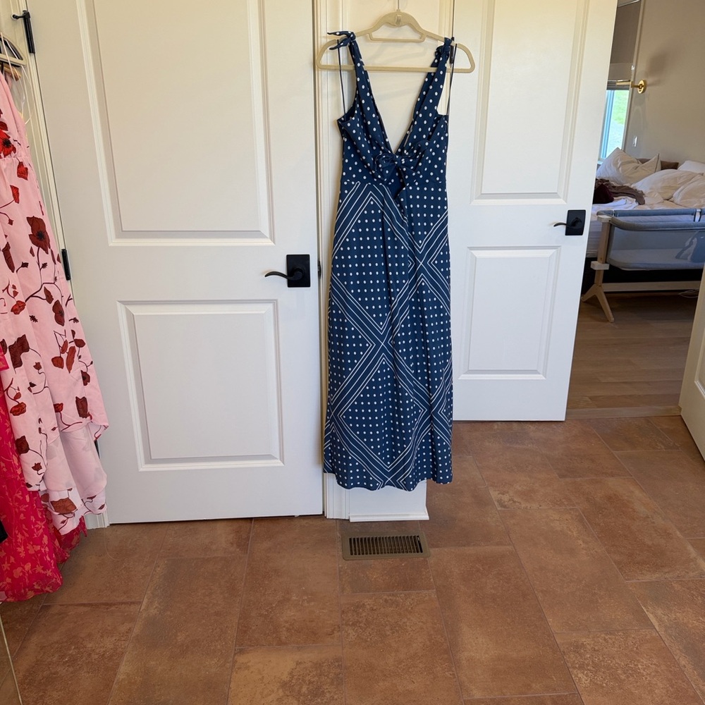 Abercrombie & Fitch Navy Blue Front Tie Scarf Dress - worn once